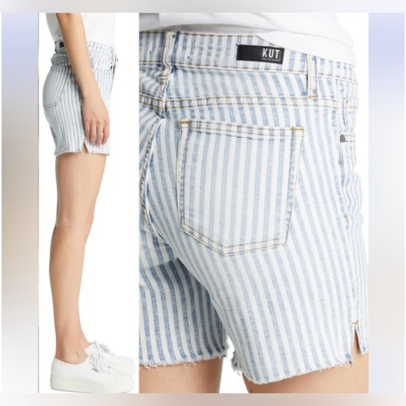 KUT from the Kloth Sophia Shorts with Frey Hem in Journal Wash - Picture 3 of 9